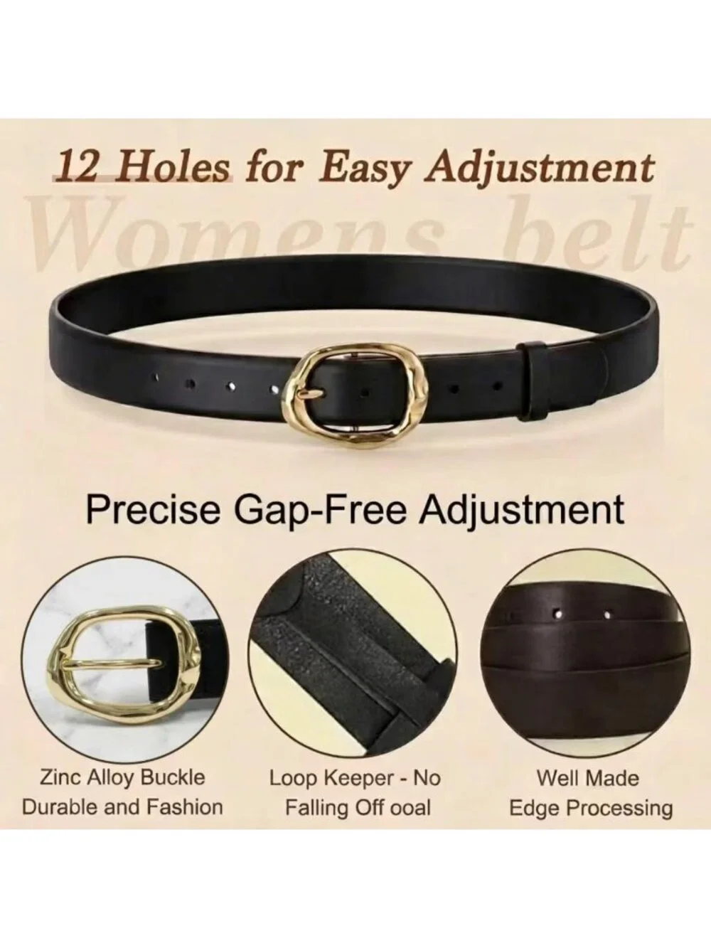 3-Pack Women's Leather Belts, 1.1